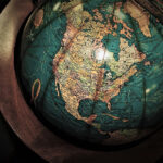 image of a globe focused on North America