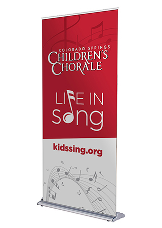 Colorado Springs Children's Chorale branded banner stand