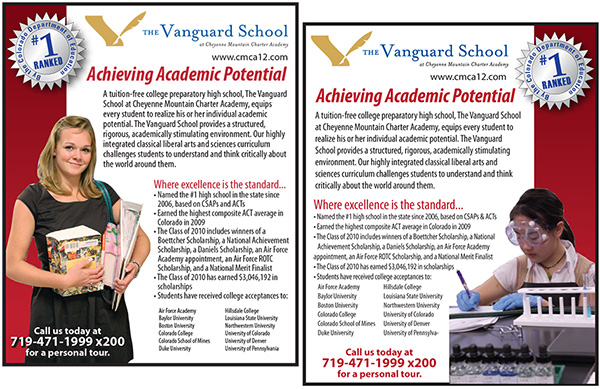 print ads for the Vanguard School