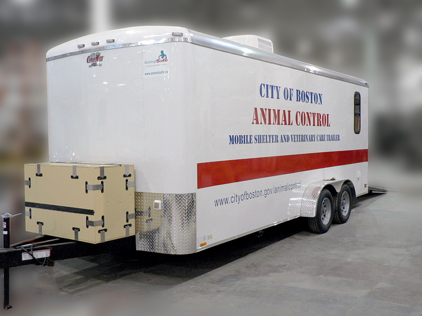 vehicle wrap for an animal rescue trailer