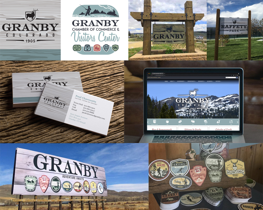 collection of graphics, logos and other branding assets created for the Town of Granby Colorado