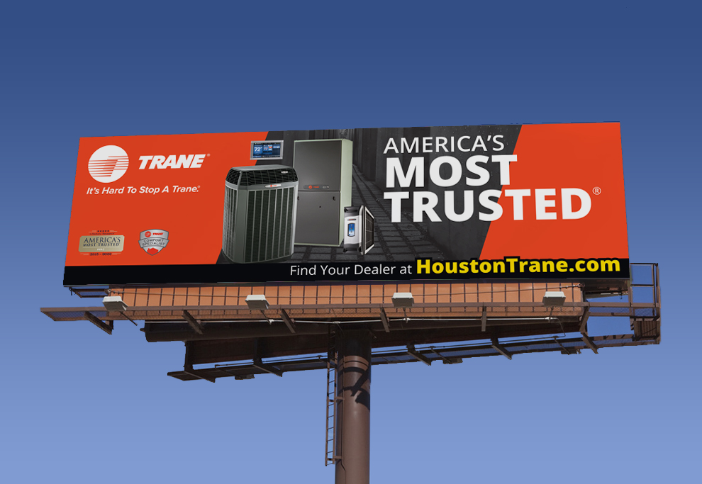 outdoor billboard for Houston Trane HVAC