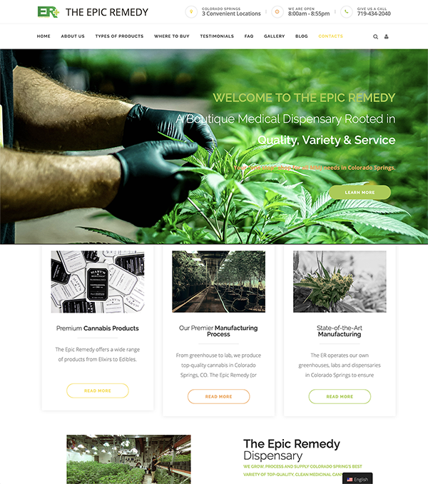 web site home page layout