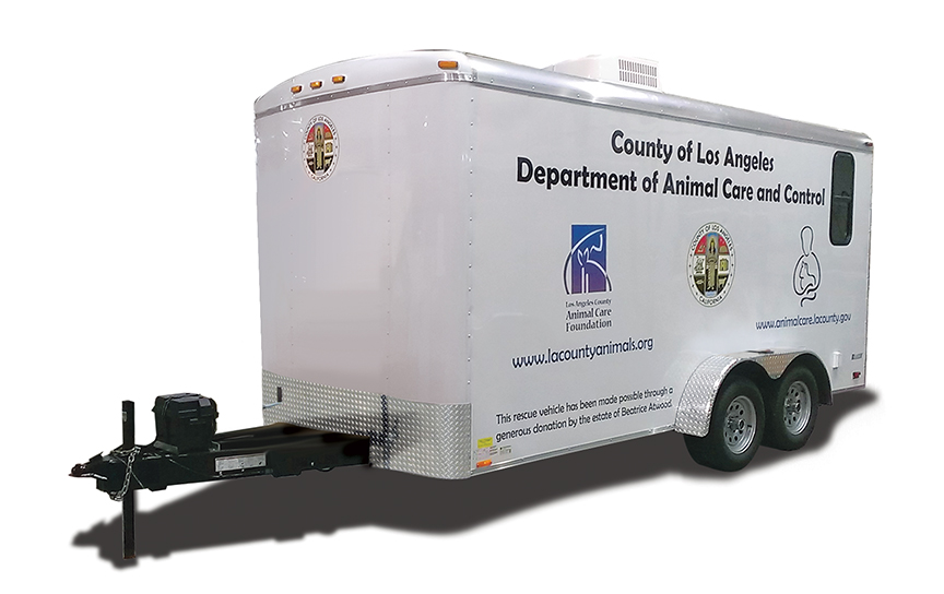 Los Angeles County animal rescue trailer vehicle wrap