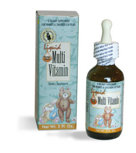 box and bottle label design for liquid vitamin supplement