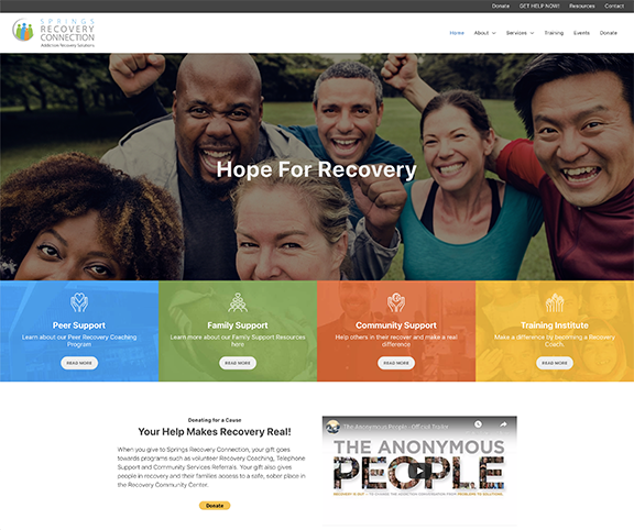 web site home page layout