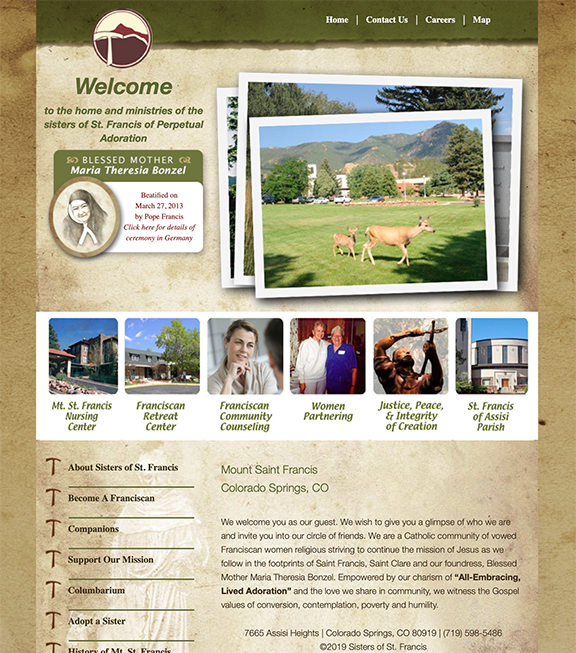 web site home page layout