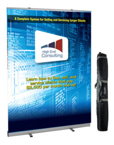 full color wide retractable banner stand for IT company