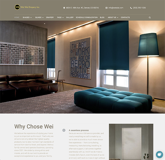 web site home page layout