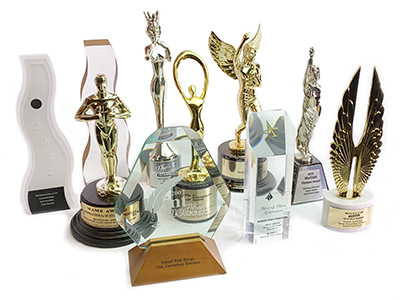 image of various awards trophies