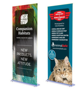 full color branded banner stands for animal rescue
