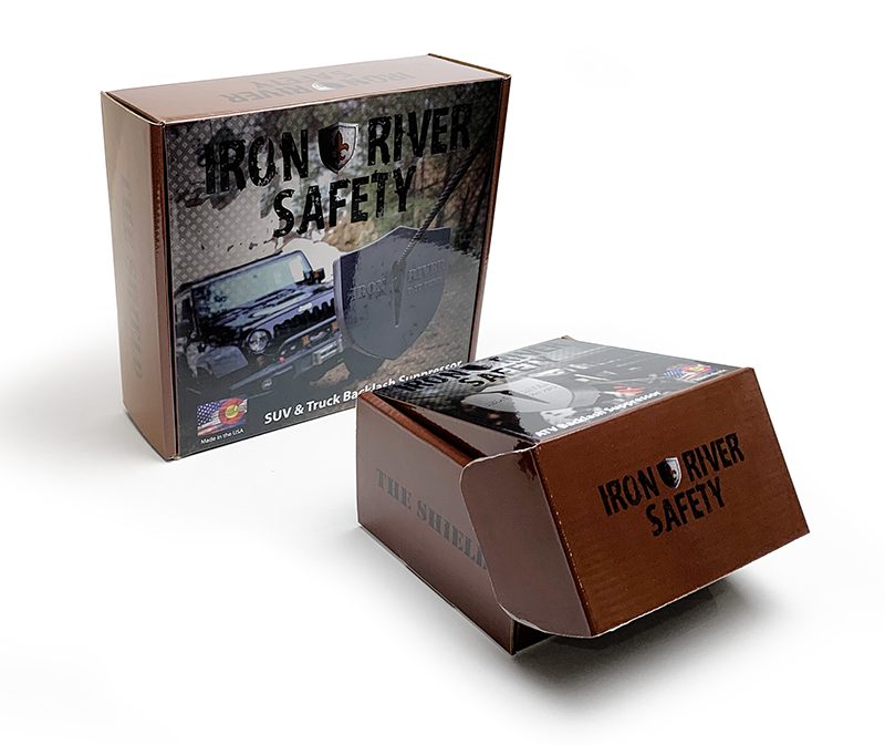 full color corrugated box design for safety device
