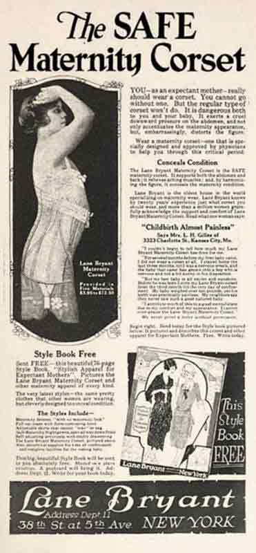 vintage newspaper ad for The Safe Maternity Corset