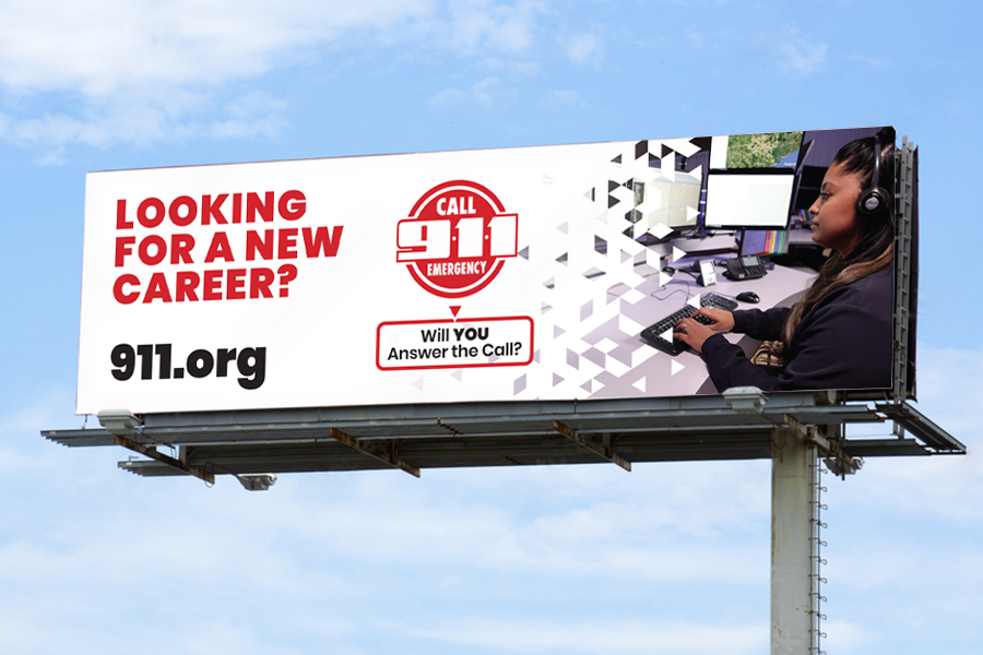 Greater Harris county 911 recruiting outdoor billboard