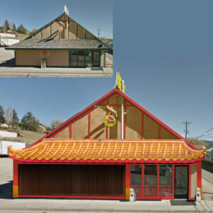 Concept illustration of restaurant exterior refurbishment and rebranding