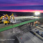 demolition of South Academy Boulevard bridge at sunrise