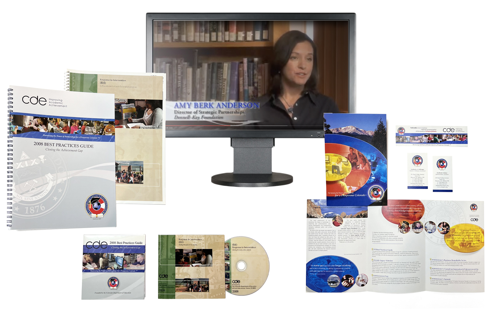 Marketing collateral for Colorado Legacy Foundation including video, CD-Rom with packaging, guide booklets, folded brochures and stationery