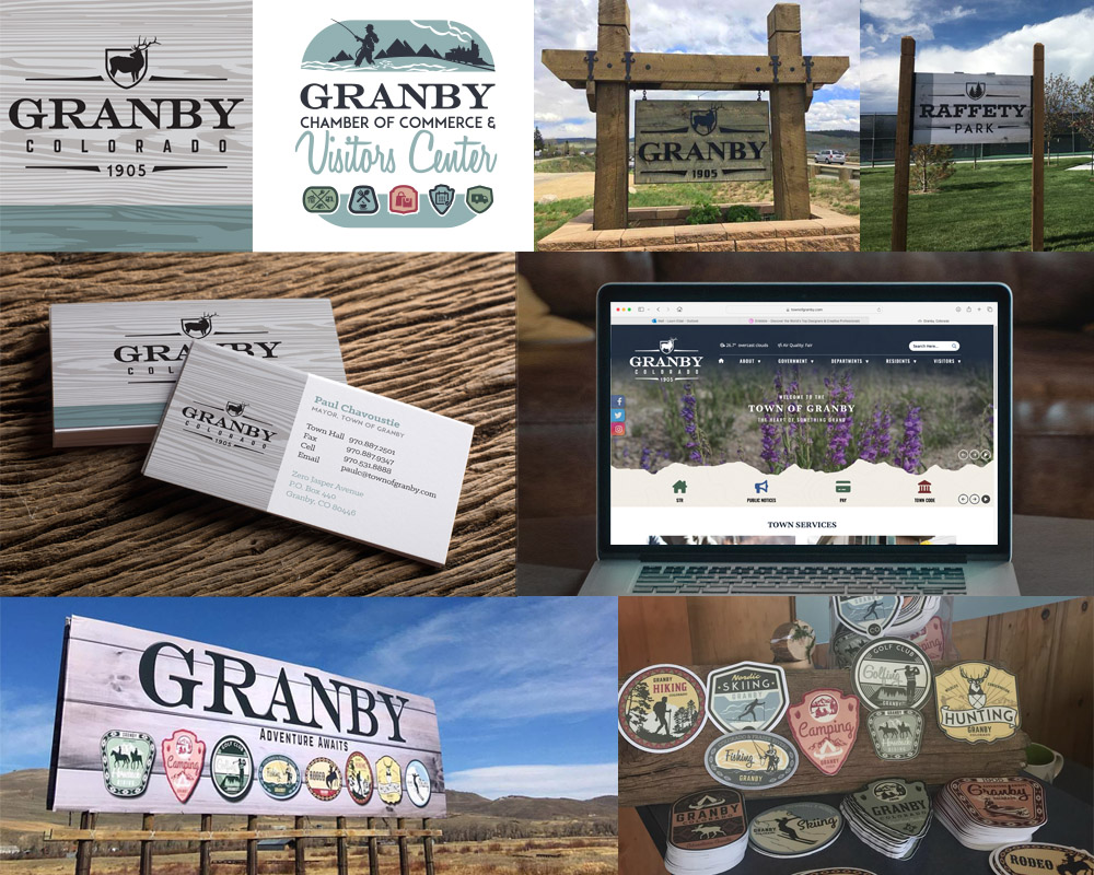 collection of graphics, logos and other branding assets created for the Town of Granby Colorado