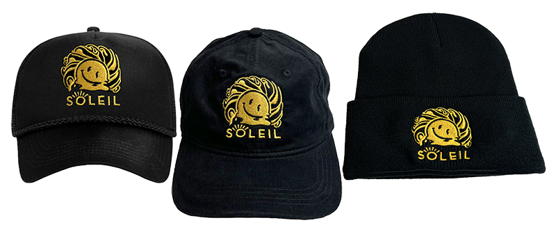 Soleil embroidered hats